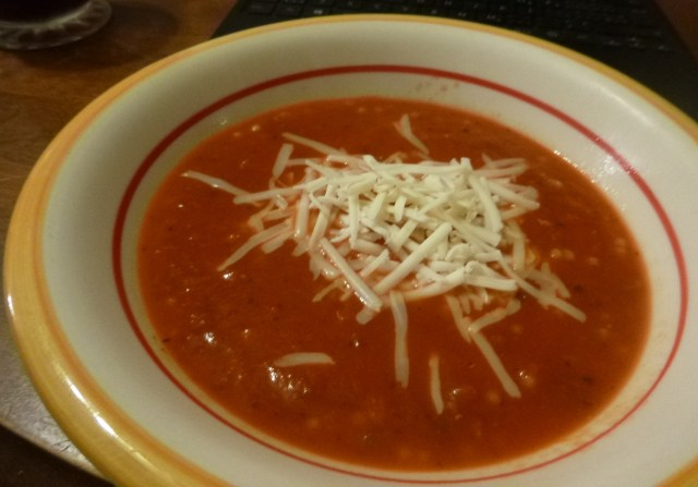 Tomato soup with cheese
