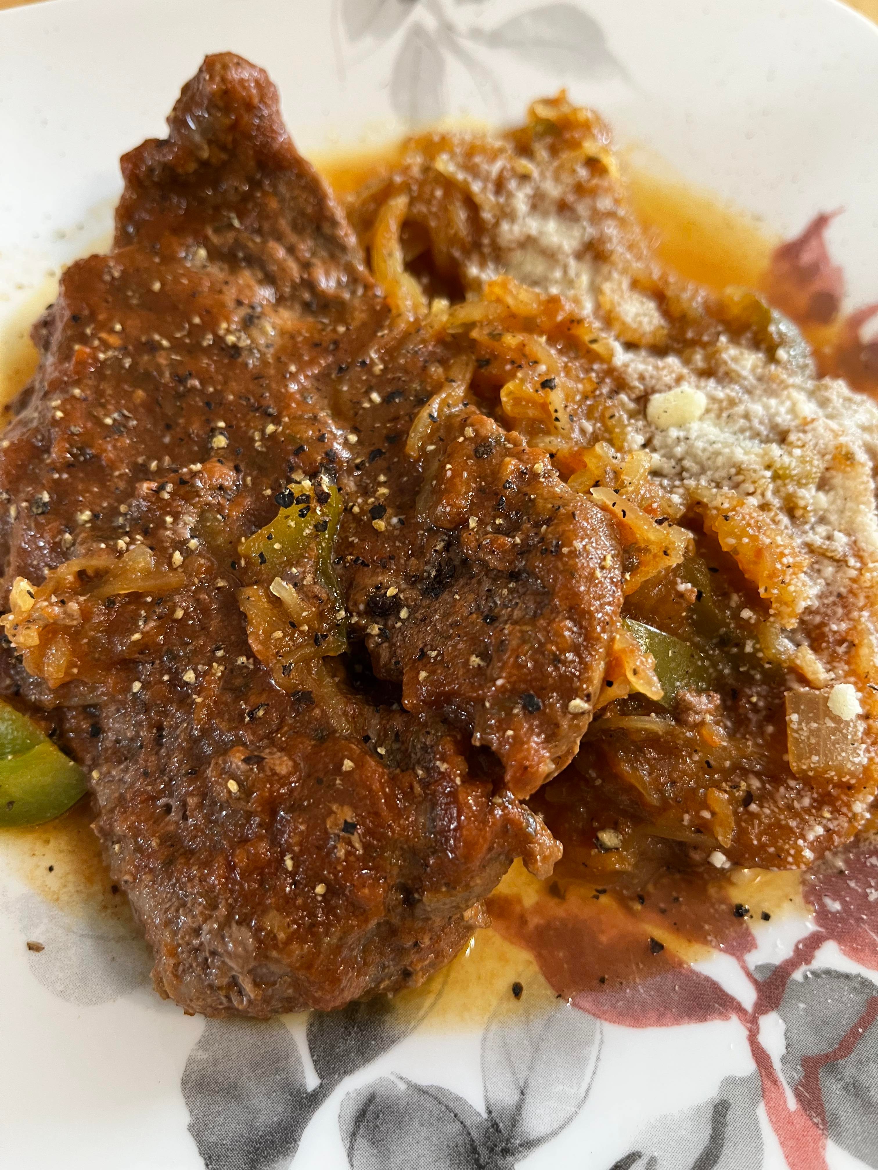 steak with squash pasta